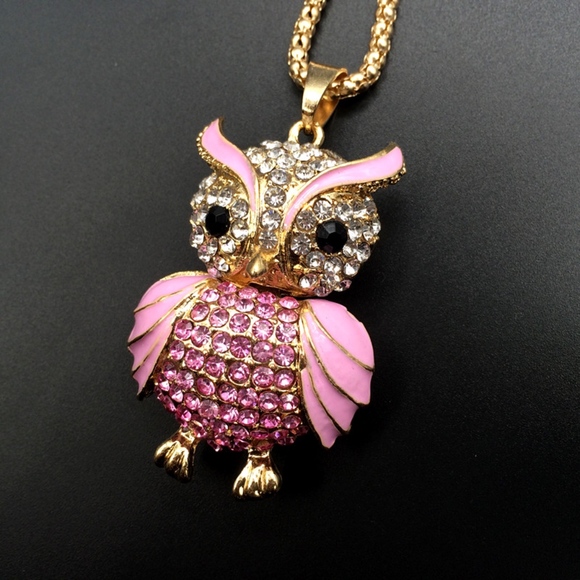 Beautiful sparkling Pink Owl pendant necklace not included. - Picture 3 of 5